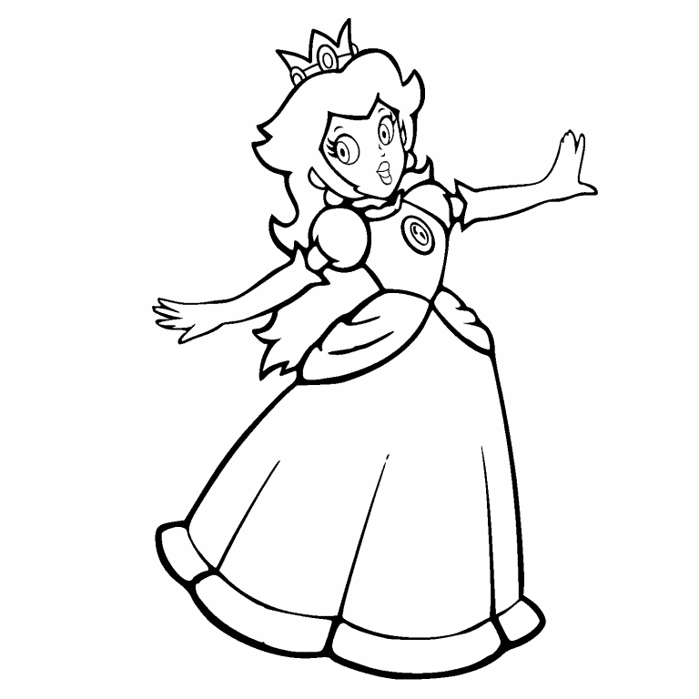 Princess Peach coloring page - Coloring Pages 4 U