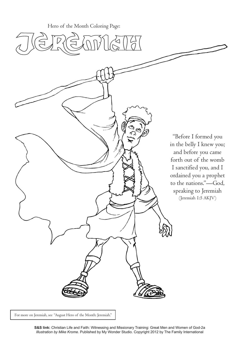 Coloring Page: Hero of the Month - Jeremiah | My Wonder Studio