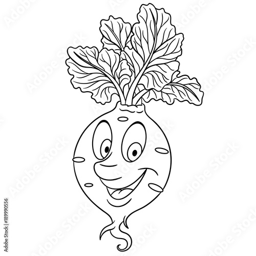 Coloring page. Cartoon Beet. Happy Vegetable character. Eco Food symbol.  Design element for kids coloring book, t-shirt print, icon, logo, label,  patch, sticker. Stock Vector | Adobe Stock