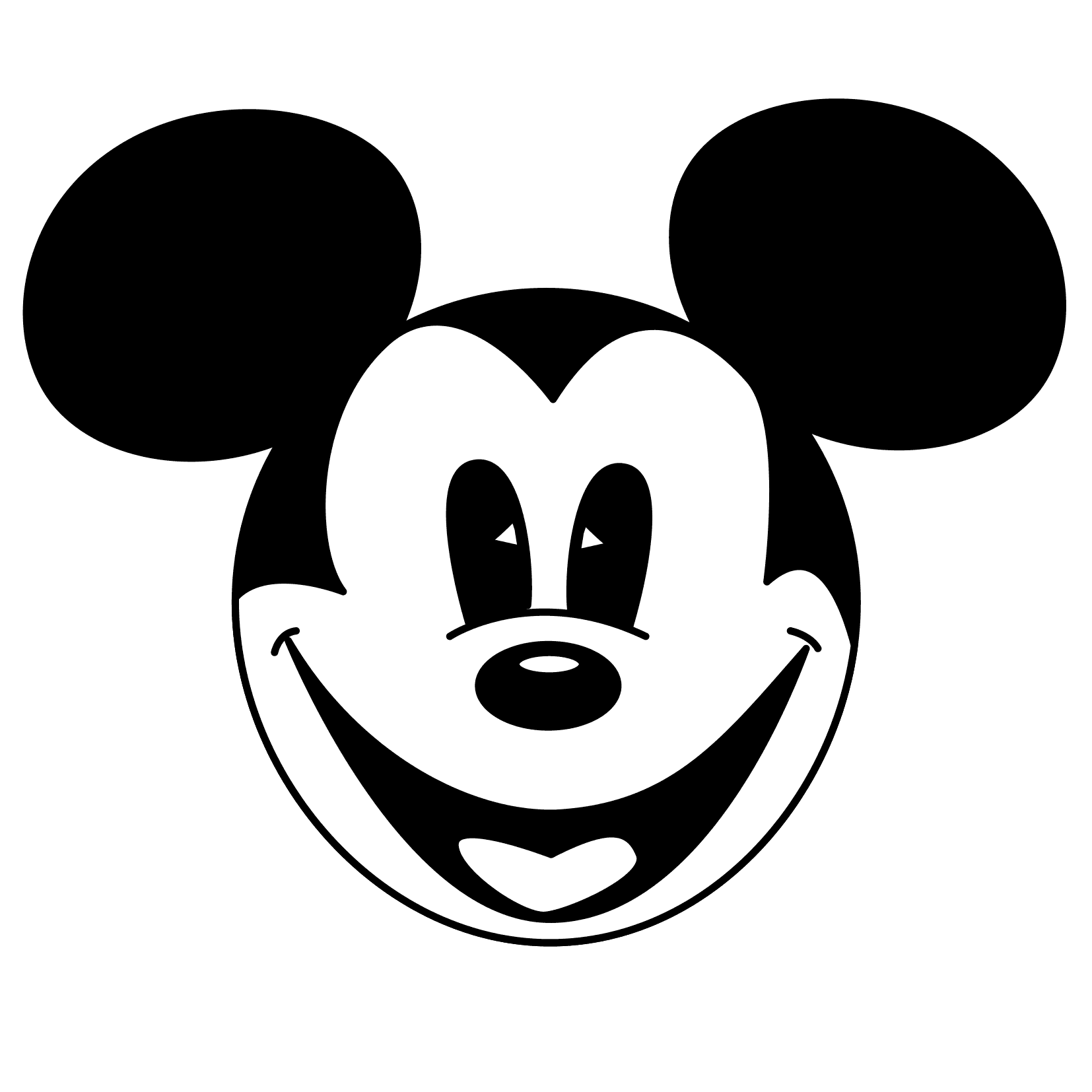 Head of Smiling Mickey Coloring Page | Boys pages of ...