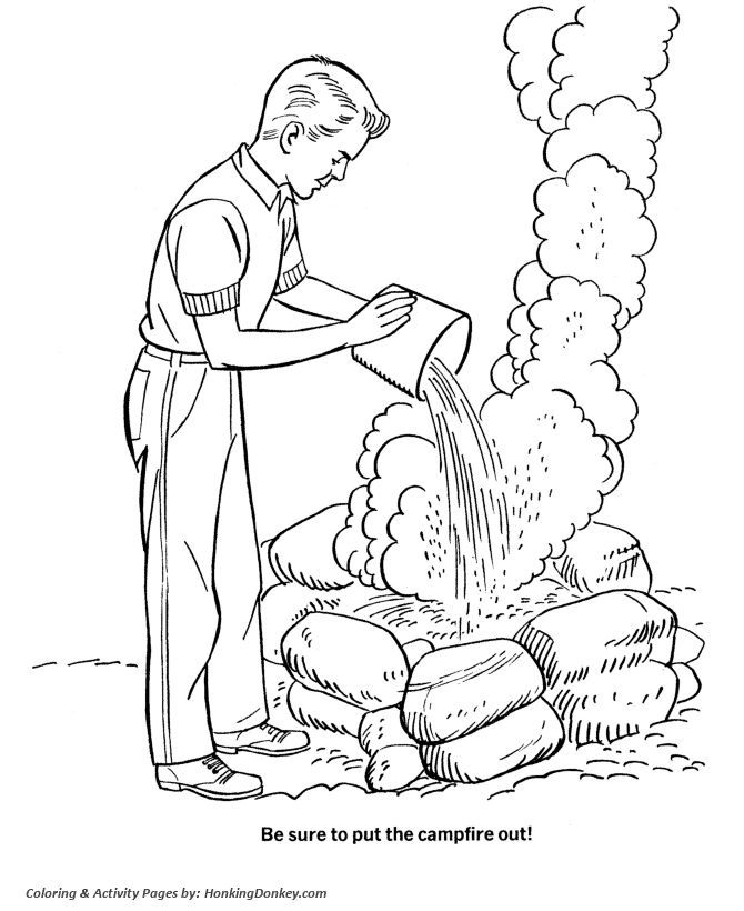campfire safety coloring page - Google Search | Building Camp ...