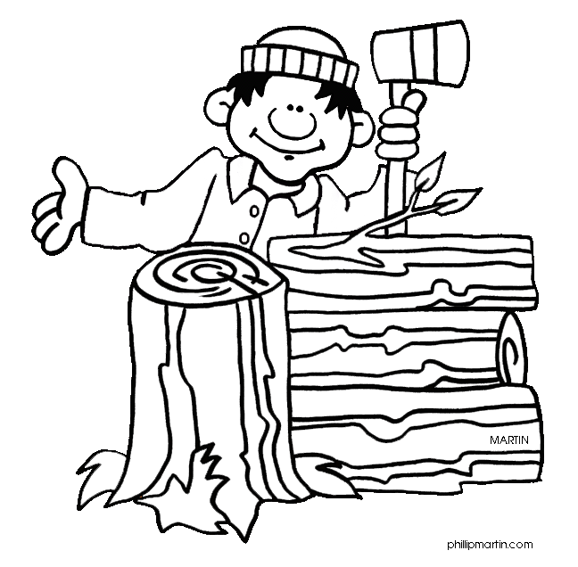 Free United States Clip Art By Phillip Martin, Lumberjack | Coloring pages,  Lumberjack, Mascot