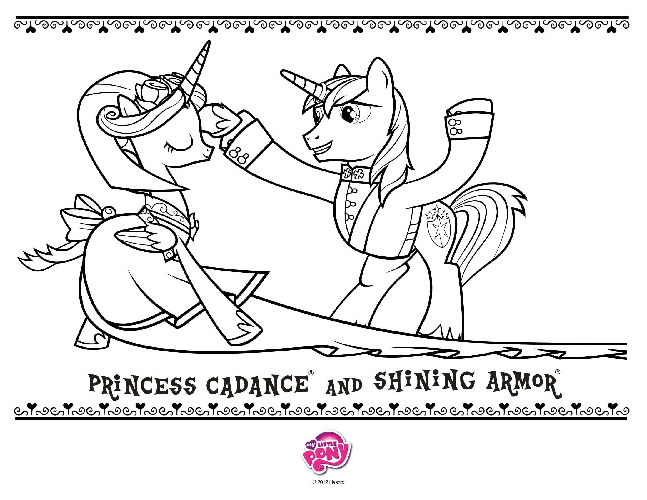 Princess Cadance And Shining Armor Coloring Pages - Coloring Cool