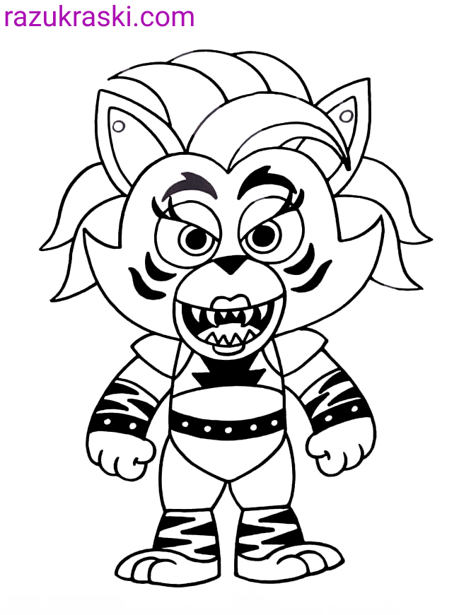 Coloring Pages Roxanne Wolf FNAF Security Breach Print Free