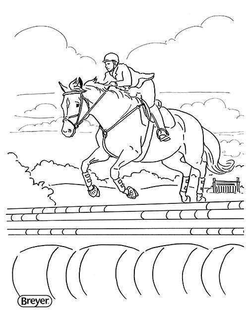 Jumping Coloring Page - BreyerHorses.com