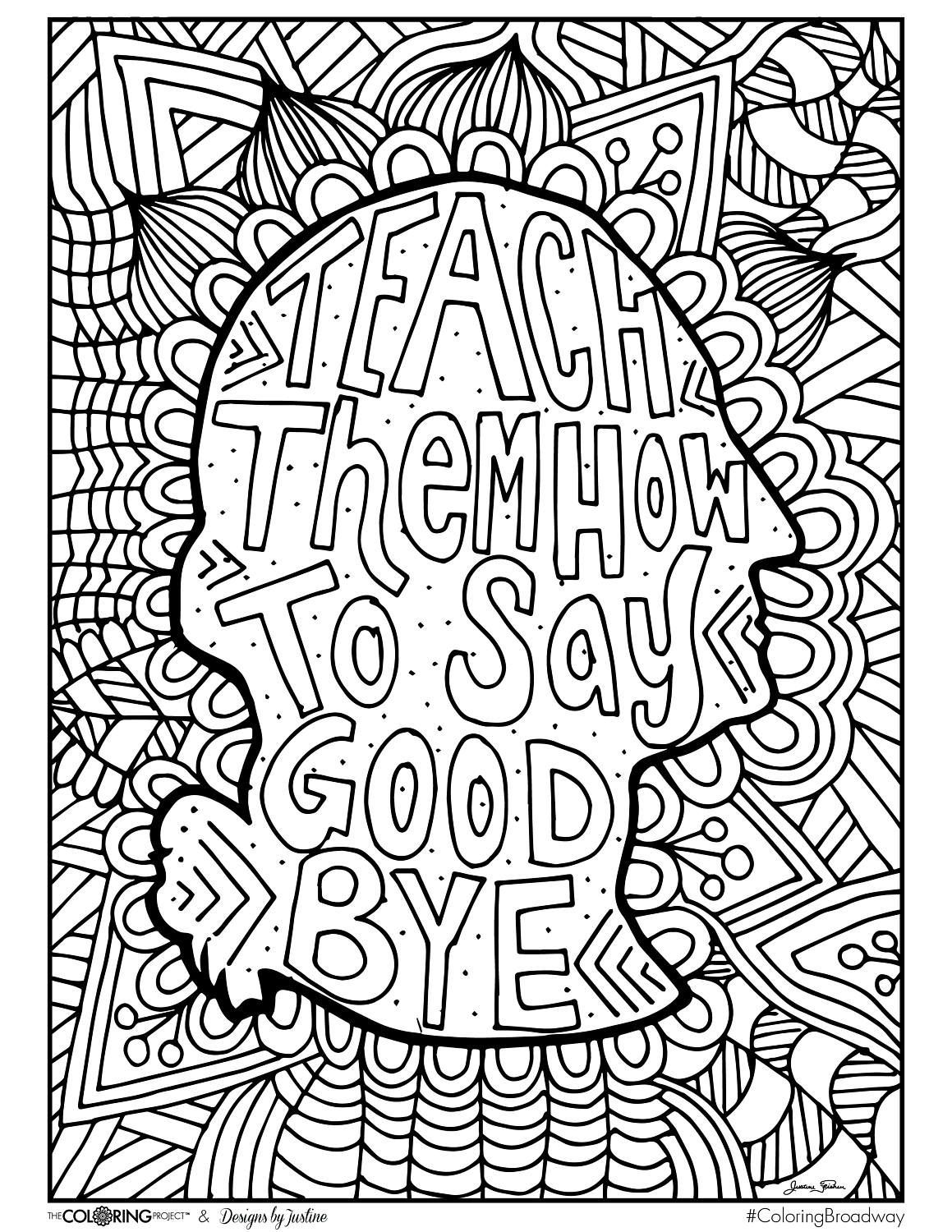 Teach them how to say goodbye | Coloring pages, Quote coloring pages,  Coloring books