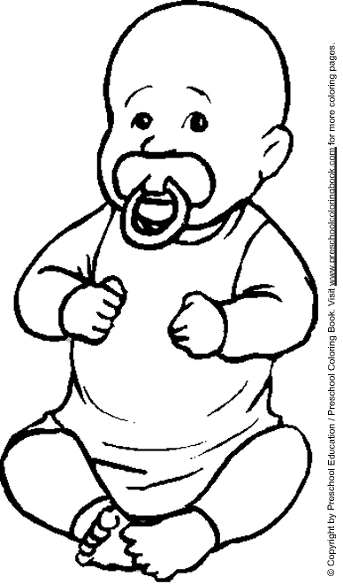 www.preschoolcoloringbook.com / New Baby Coloring Page