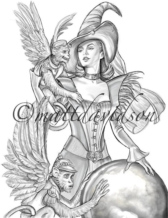 Coloring Pages for Adults Wicked Witch of the West Wizard of - Etsy Israel