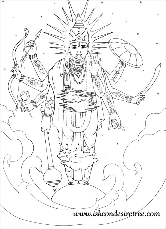 ISKCON desire tree - Colouring Lord Vishnu Poster - a photo on Flickriver