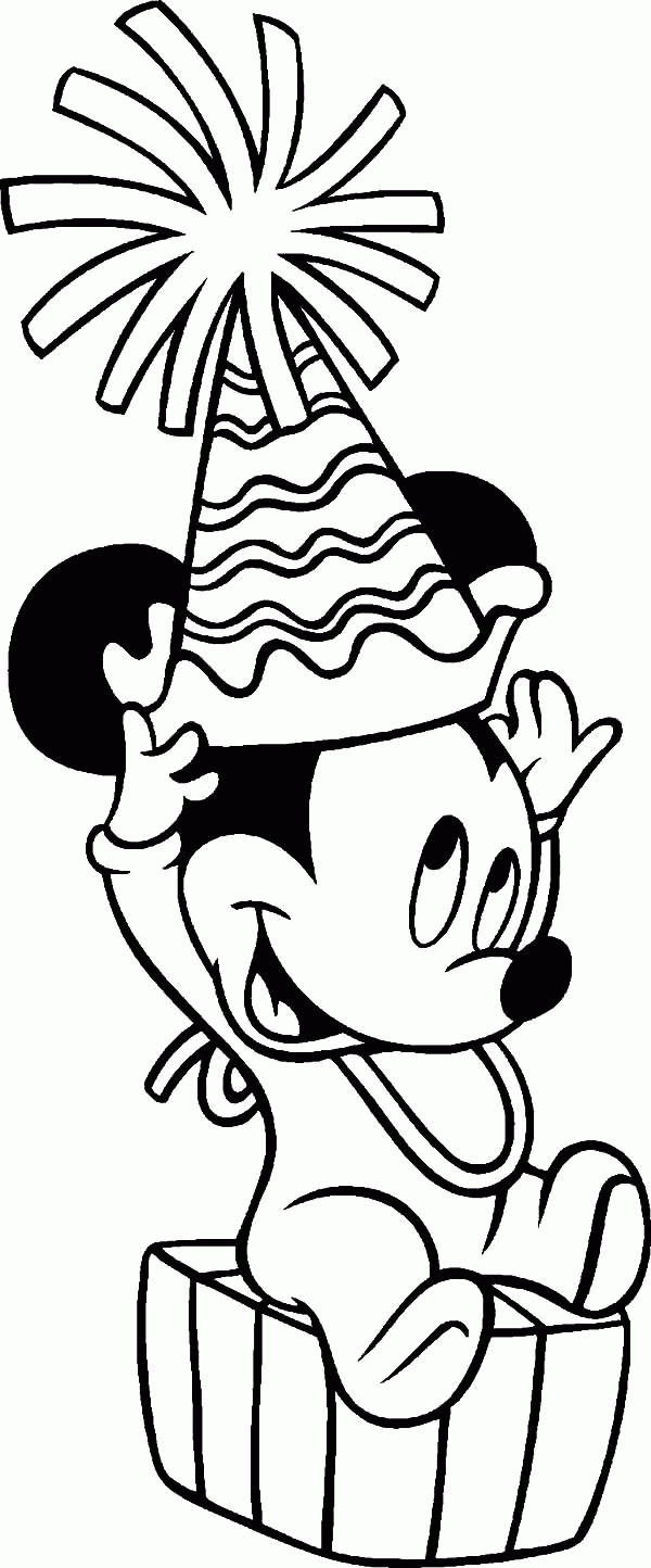 baby mickey mouse birthday coloring pages. happy birthday coloring ...
