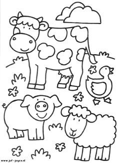 Farm Animals For Kids - Coloring Pages for Kids and for Adults