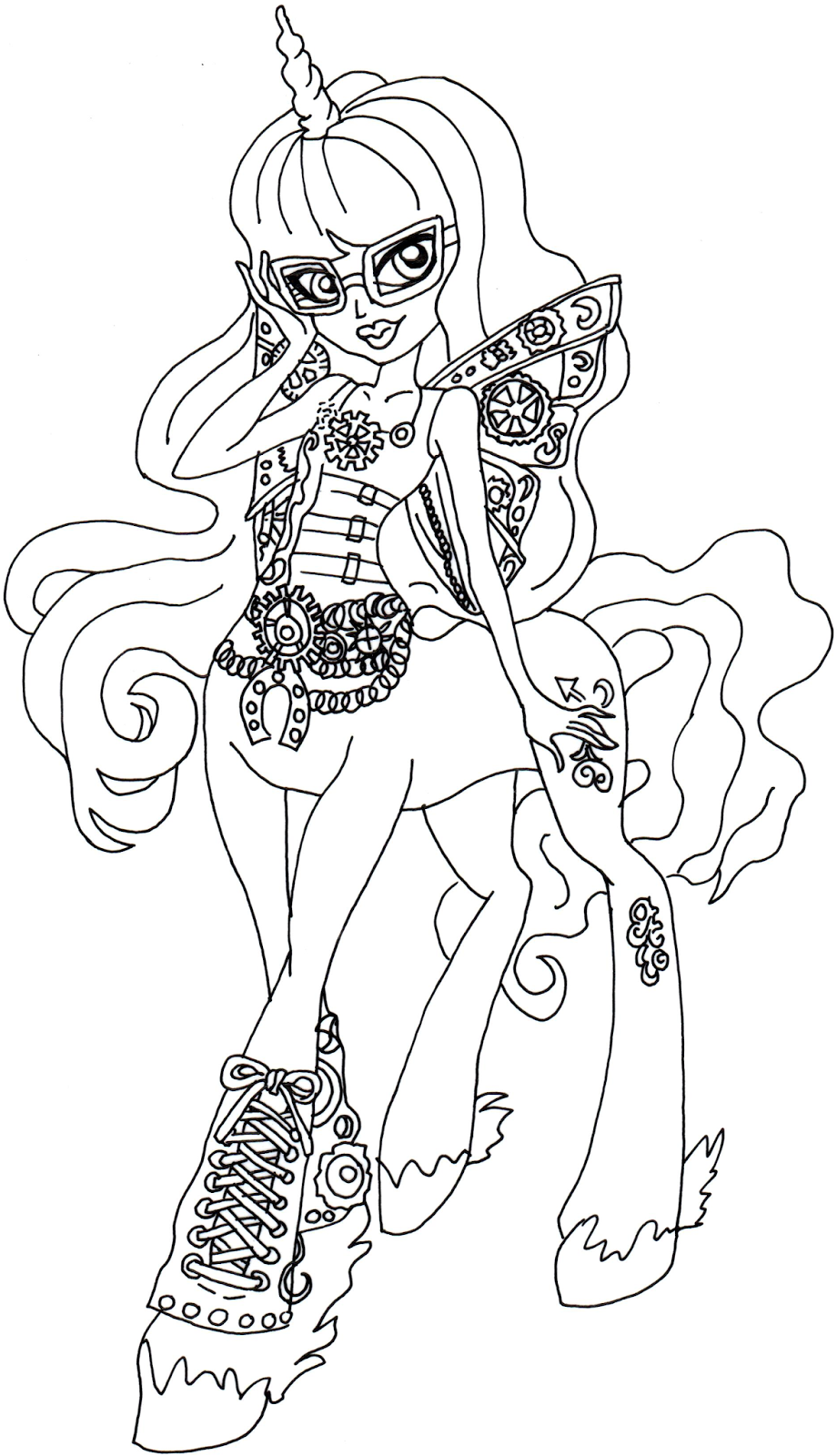 Free Printable Monster High Coloring Pages: Penepole Steamtail ...