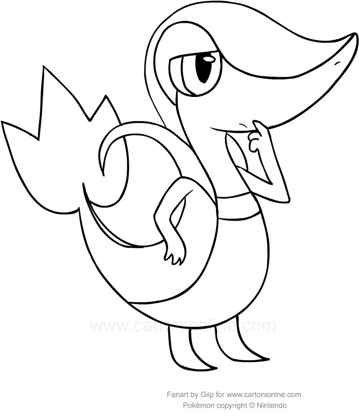 Drawing Snivy of the Pokemon coloring page