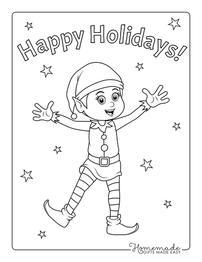 Elf Coloring Pages for Kids to Color | Free Printables
