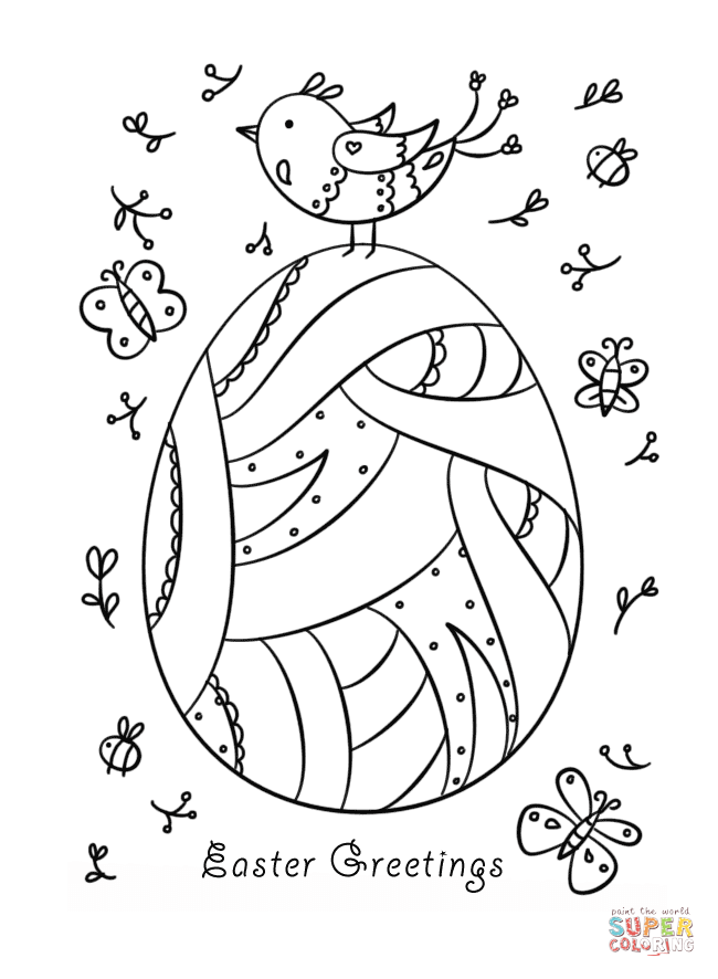 Easter Greetings coloring page | Free Printable Coloring Pages