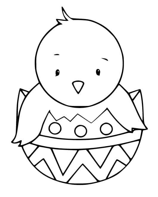 Easy Easter Chick Coloring Page - Free Printable Coloring Pages for Kids