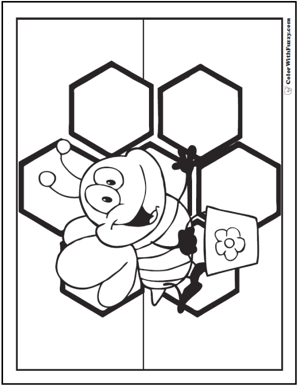 Bee Coloring Pages: Hives, Flowers, And Honey