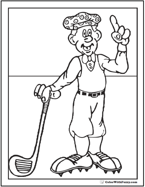 Golf Coloring Pages: Customize And Print PDF