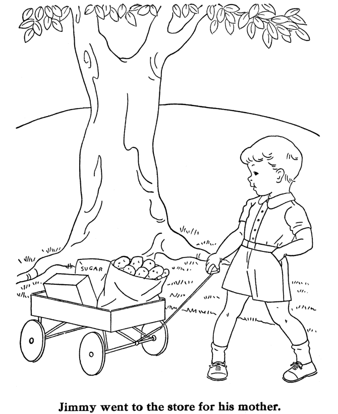 BlueBonkers: Boy Coloring Pages - Grocery Delivery Boy - Free Printable  Kids Coloring Sheets - for Boys