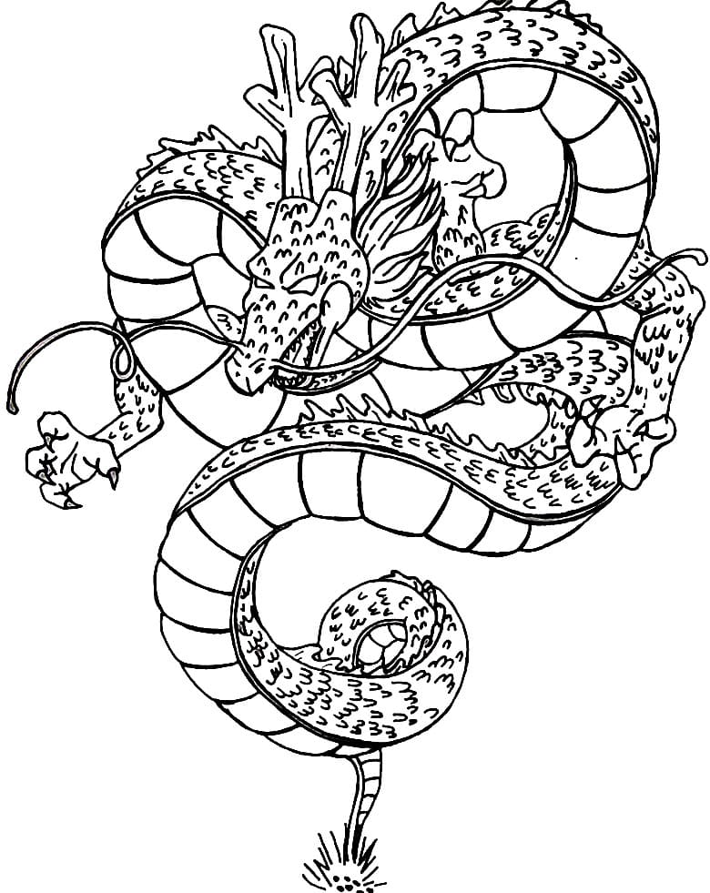 shenron 3 Coloring Page - Anime Coloring Pages