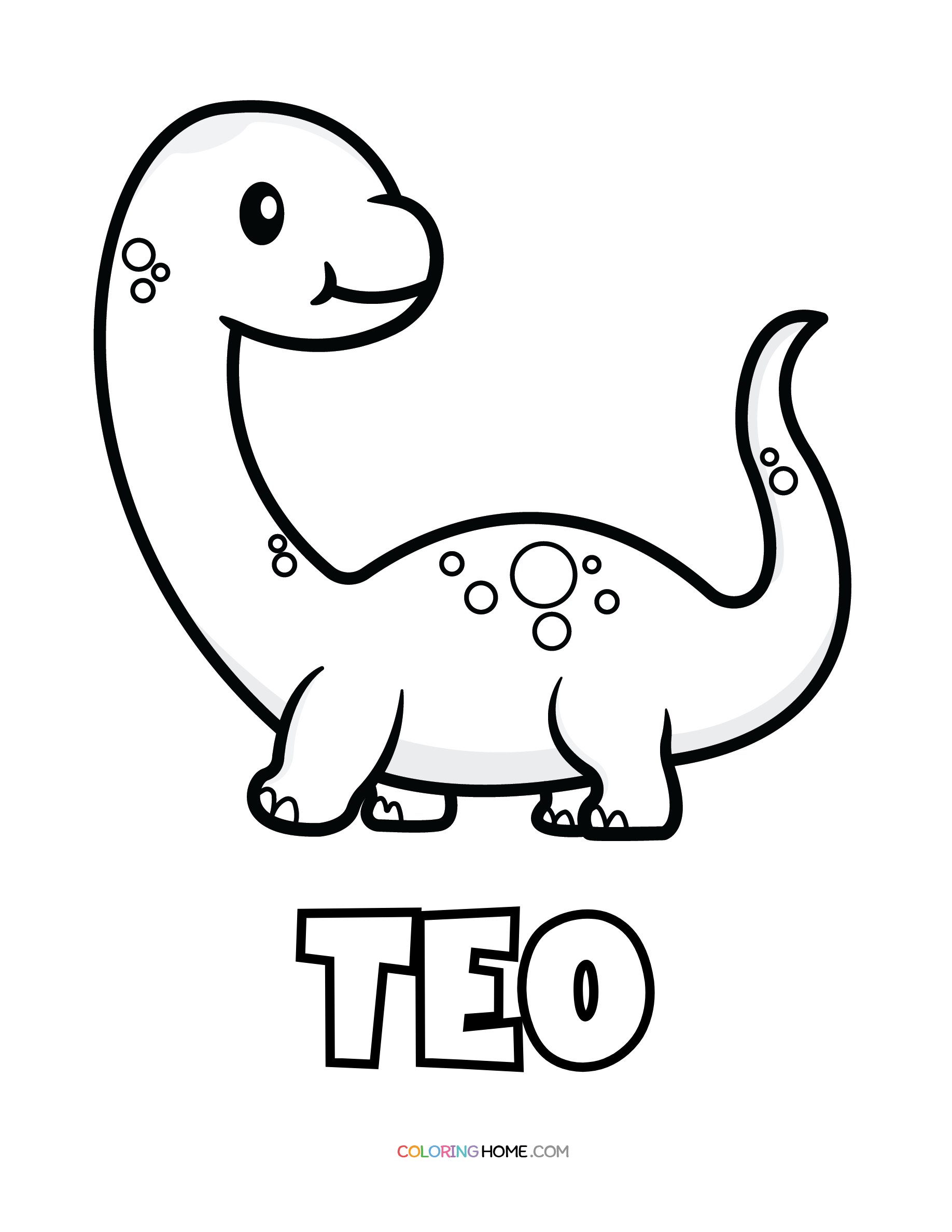 Teo dinosaur coloring page
