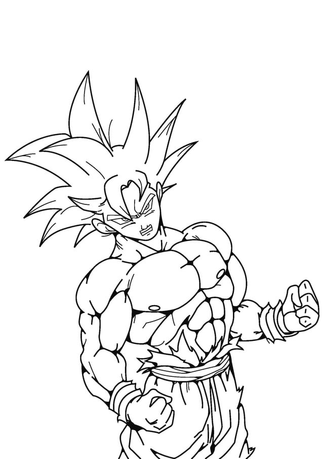 MUI Goku line art I did : r/lineart
