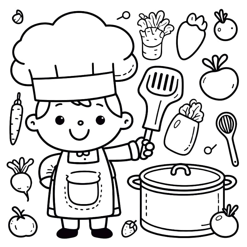 A Little Chef coloring page - Download ...