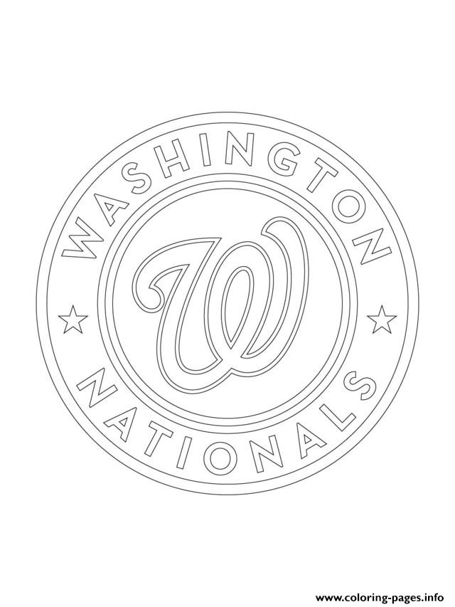 Washington Nationals Logo Mlb Baseball Sport Coloring page Printable
