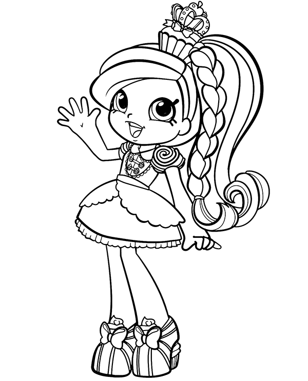 Printable shoppie Kristea coloring page