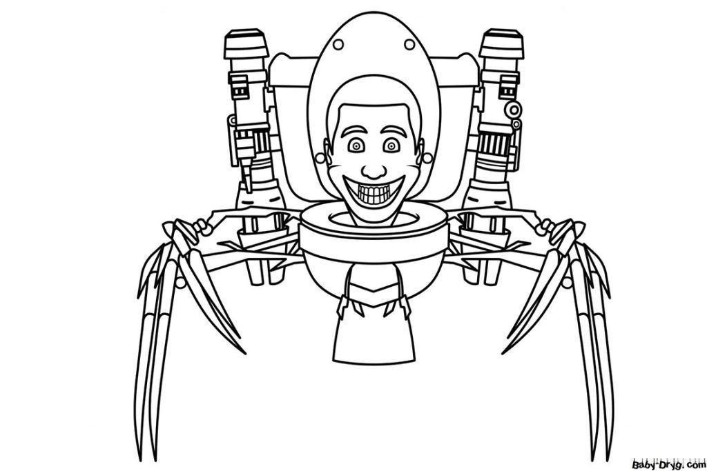 Coloring Page Toilet Mutant Spider ...