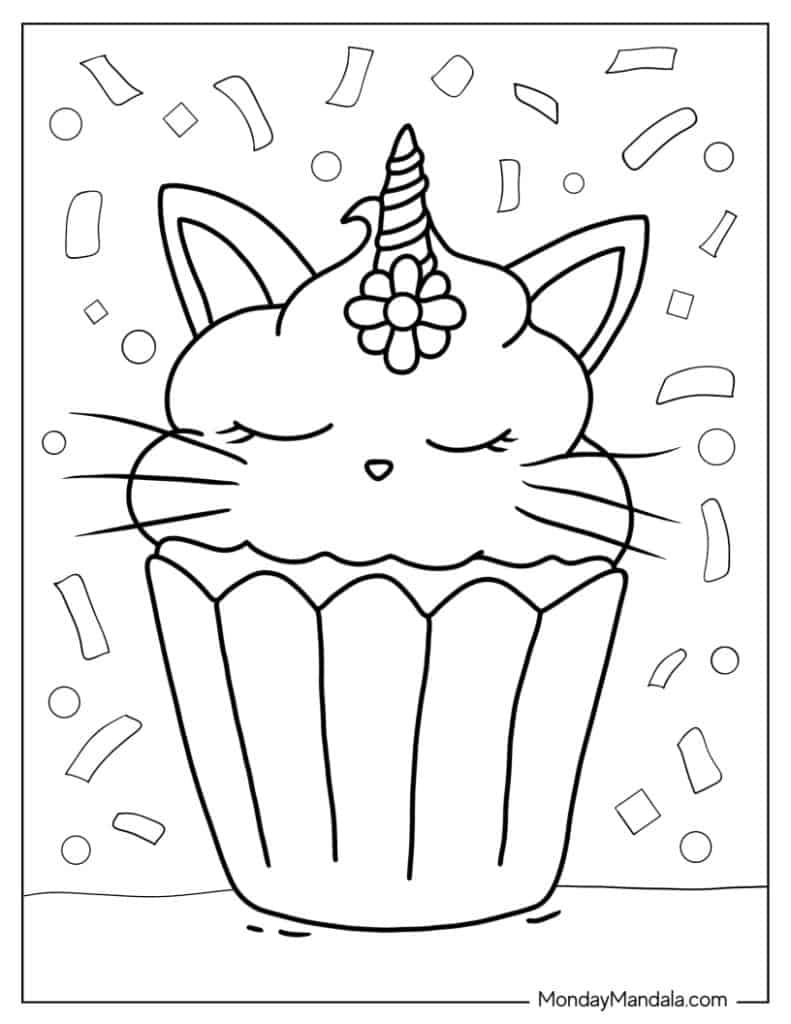 28 Unicorn Cat Coloring Pages (Free PDF ...