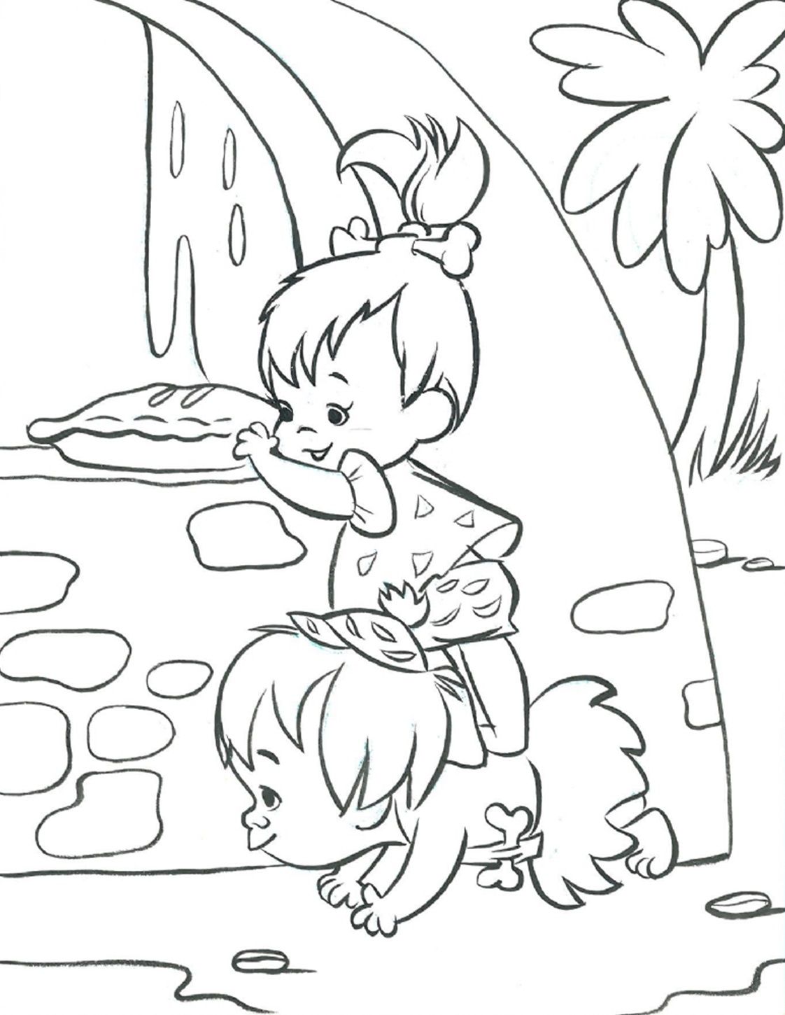 Pebbles and Bamm Bamm coloring page | Cartoon coloring pages, Coloring  books, Coloring pages