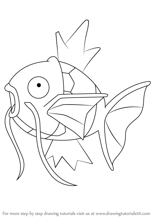 Learn How to Draw Magikarp from Pokemon (Pokemon) Step by Step : Drawing  Tutorials | Pokemon coloring pages, Pokemon sketch, Pokemon drawings