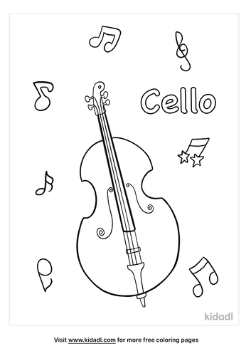 Cello Coloring Pages | Free Music Coloring Pages | Kidadl