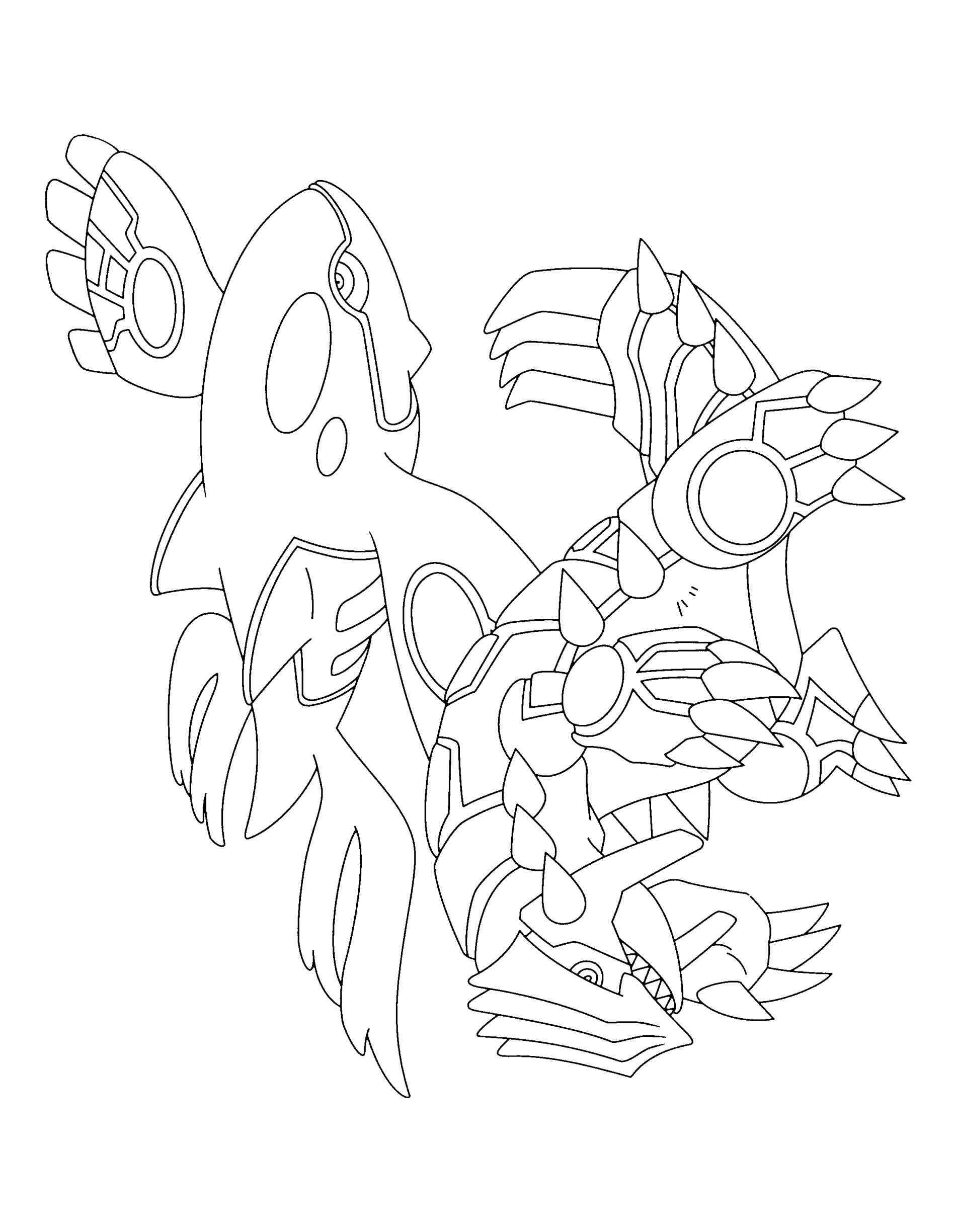 pokemon coloring pages groudon vs kyogre - anime pictures