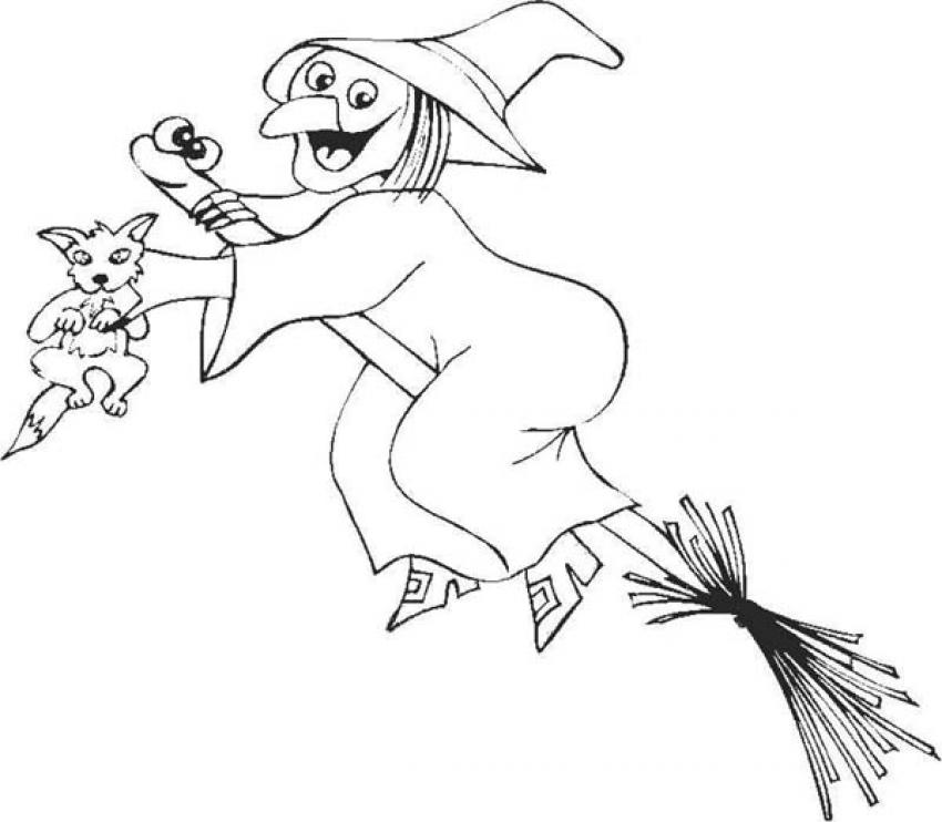 WITCH coloring pages - Scary witch's head