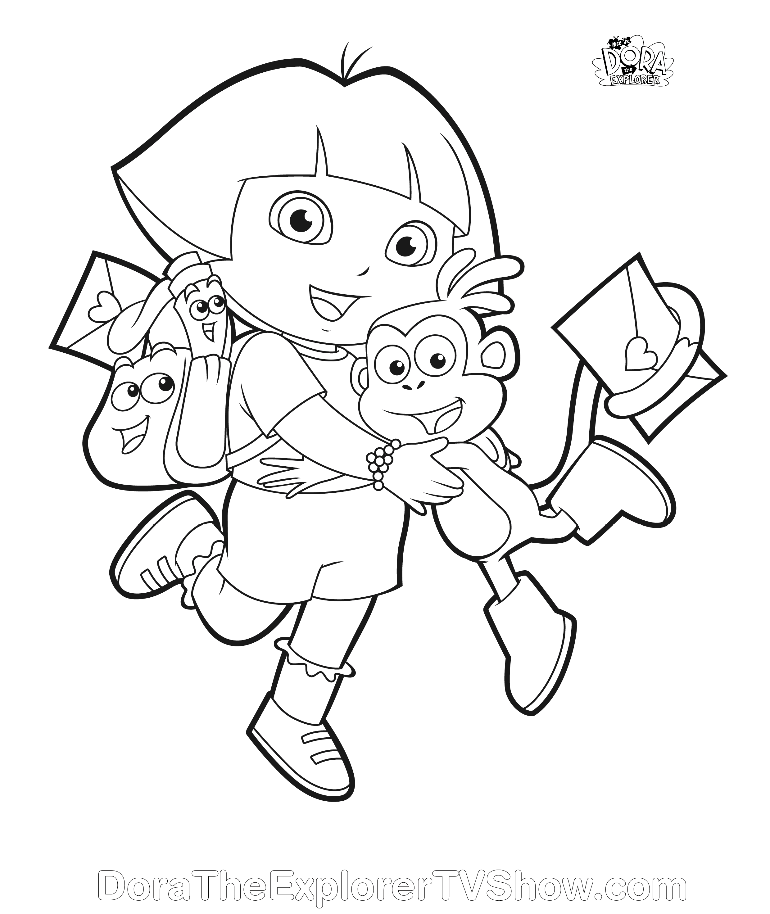 Coloring pages for kids, Dora the explorer and Coloring pages on ...