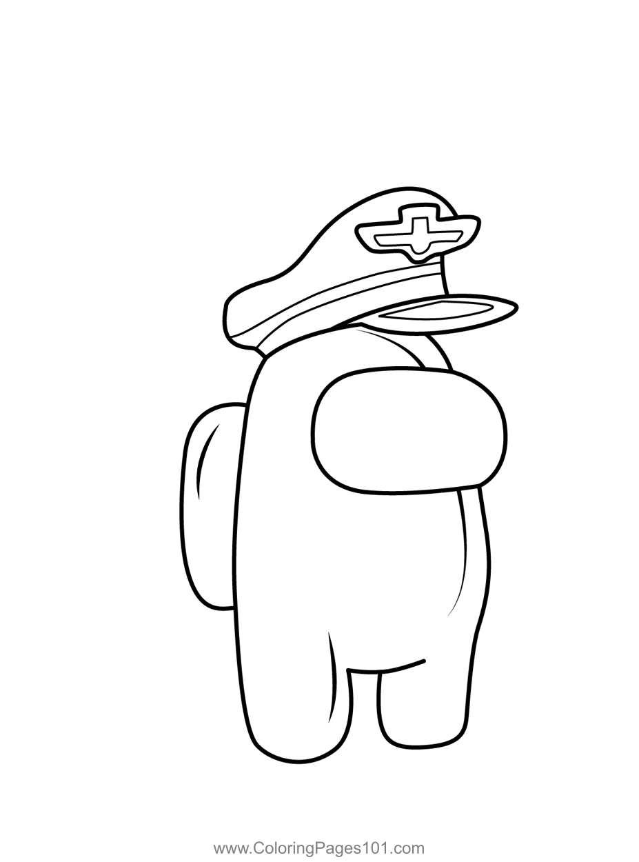 Captain Hat Among Us Coloring Page for Kids - Free Among Us Printable Coloring  Pages Online for Kids - ColoringPages101.com | Coloring Pages for Kids