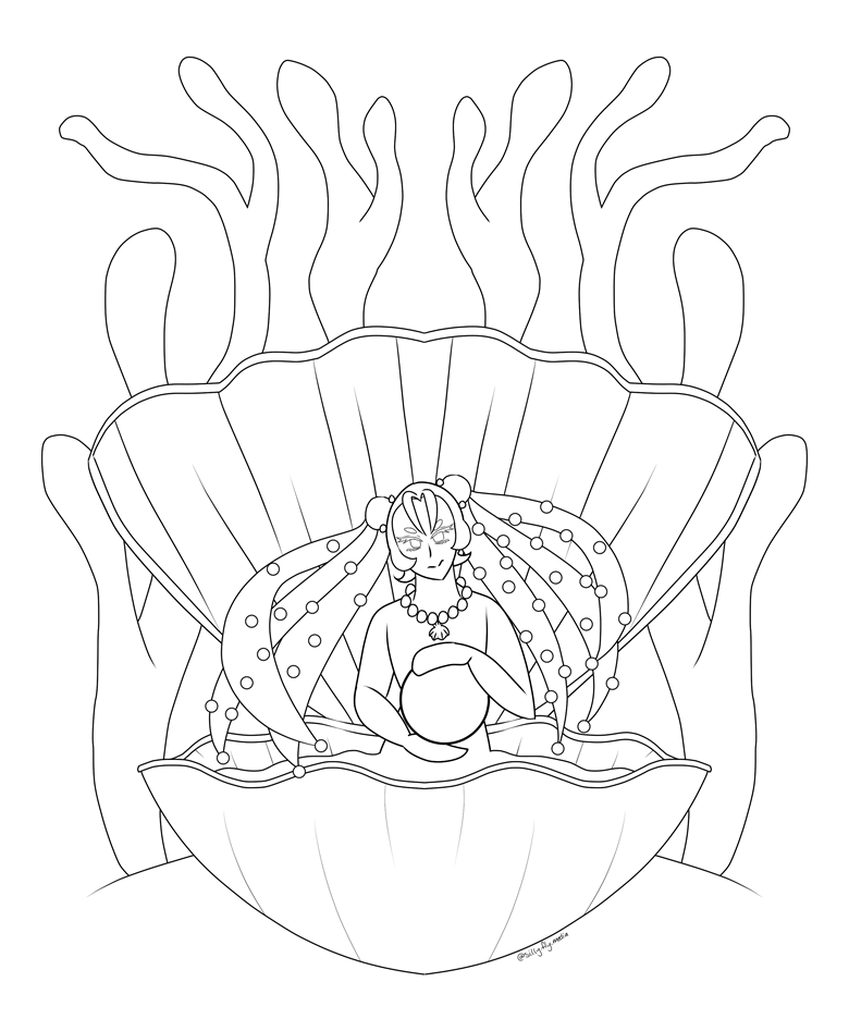 Oyster Mermaid Coloring Page (PSD File) - Silly Fly Media's Ko-fi Shop -  Ko-fi ❤️ Where creators get support from fans through donations,  memberships, shop sales and more! The original 'Buy Me