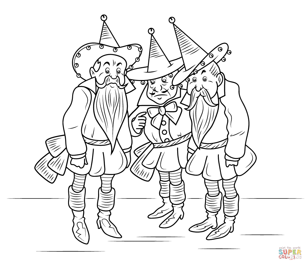 Wizard of Oz Munchkins coloring page | Free Printable Coloring Pages