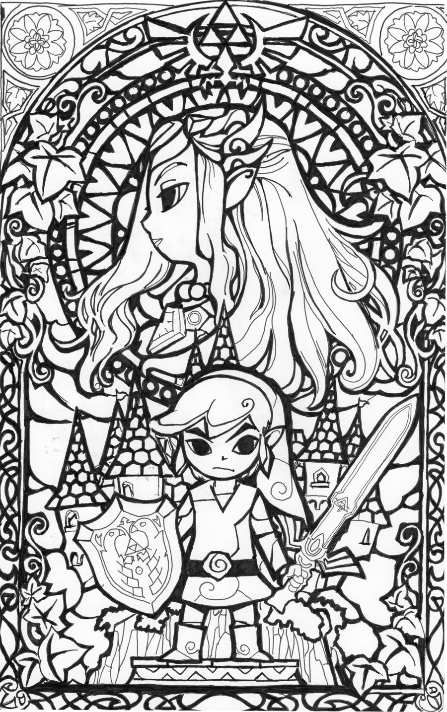 Drawing Zelda #113220 (Video Games) – Printable coloring pages