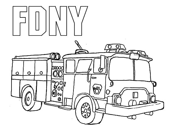 New York Fire Department Fire Engine Coloring Pages | Kids Play Color
