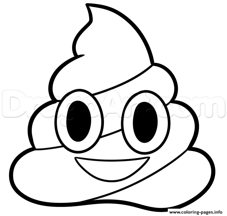 Poop emoji coloring page
