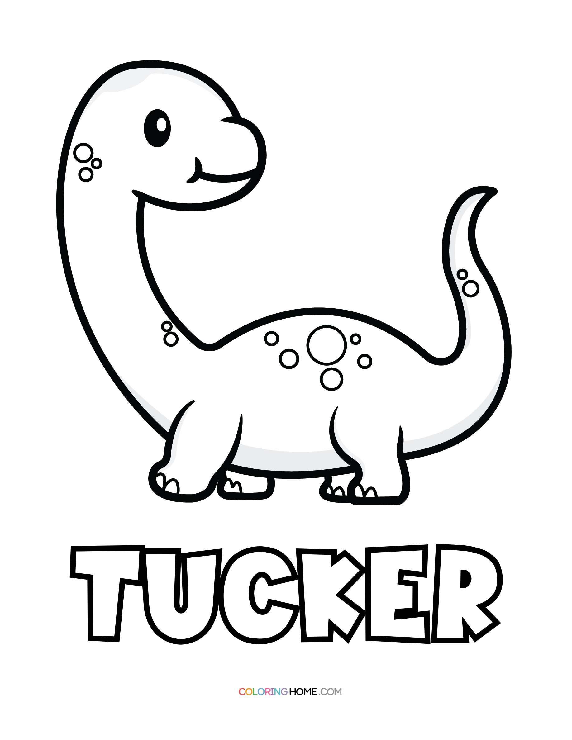 Tucker dinosaur coloring page