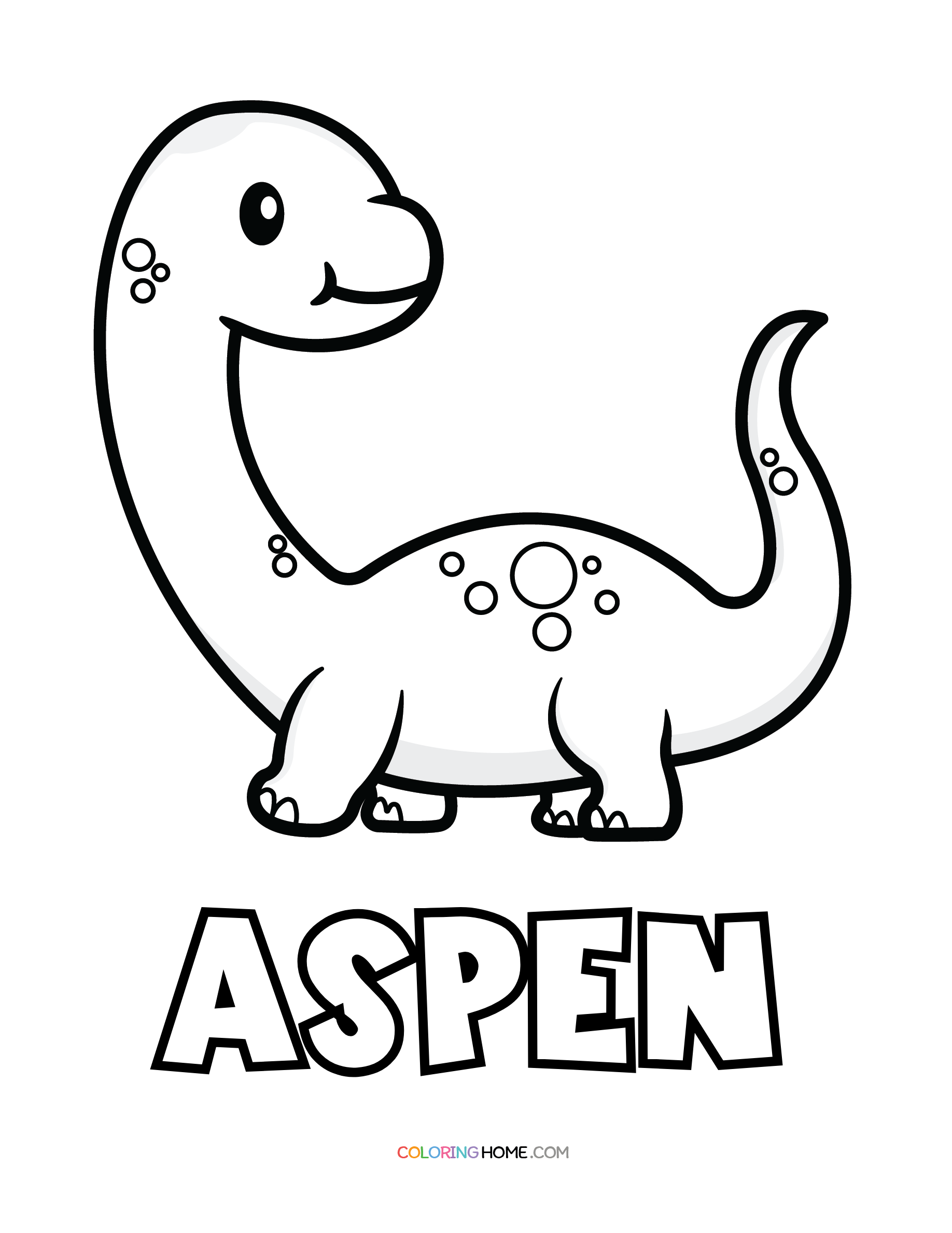 Aspen dinosaur coloring page