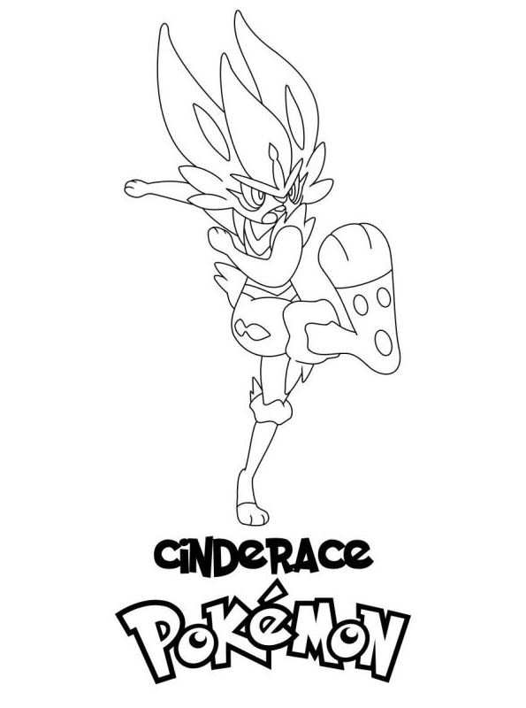 Kids-n-fun.com | Coloring page Pokemon Sword and Shield Cinderace