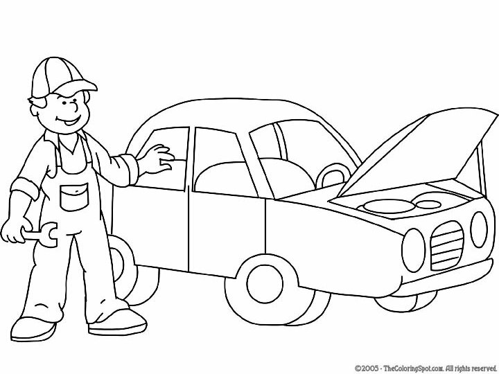 Mechanic Coloring Pages - Coloring Nation
