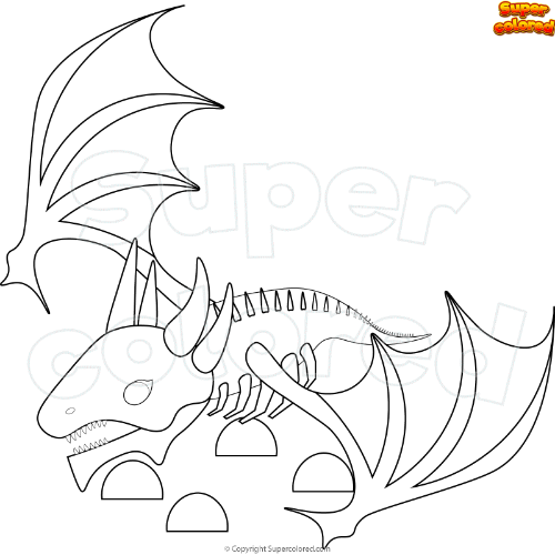 Coloring page Roblox Adopt Me Shadow Dragon - Supercolored.com