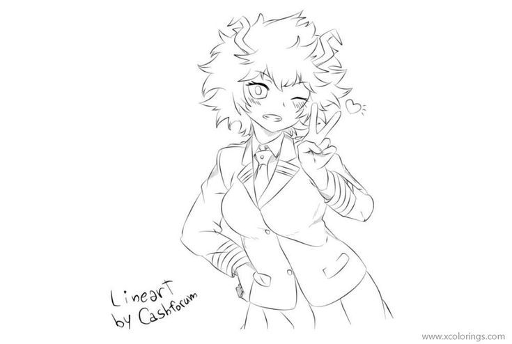 My Hero Academia Coloring Pages Mina Ashido. in 2021 | Coloring pages,  Horse coloring pages, My hero academia