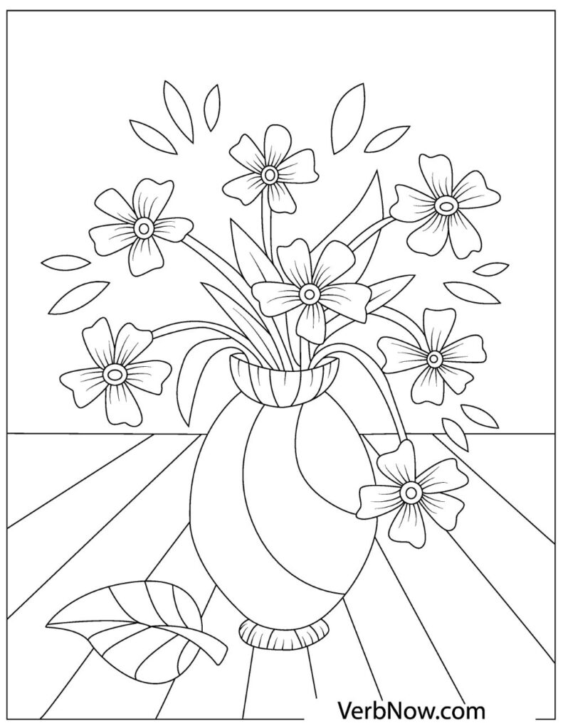 Free FLOWERS Coloring Pages for Download (PDF)